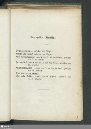 Verzeichnis der Stahlstiche