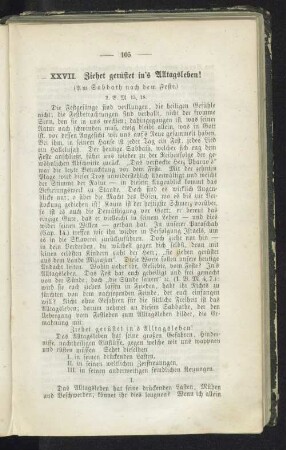 XXVII. Ziehet gerüstet ins Alltagsleben!