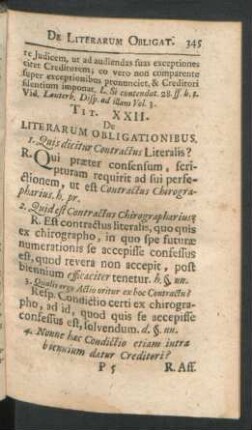 Tit. XXII. Literarum Obligationibus