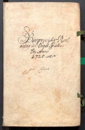 IX A 1 - Alte Stadtrechnungen (1720 - 1721)