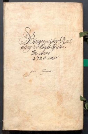 IX A 1 - Alte Stadtrechnungen (1720 - 1721)