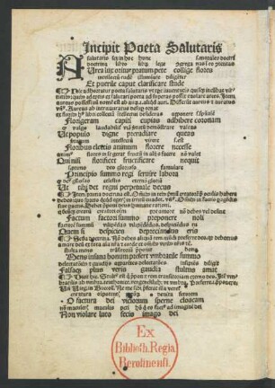 Incipit Poeta Salutaris