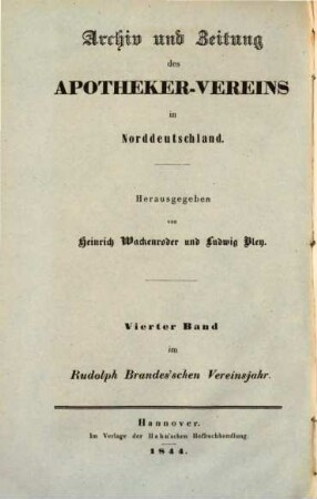 Archiv der Pharmazie : chemistry in life sciences. 40. 1844