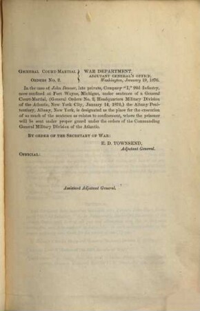 General court-martial orders no. .... 1876, Index