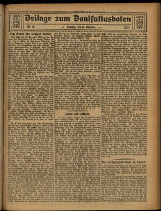 Zweite Ausgabe vom Sonntag, den 10. Oktober 1926.