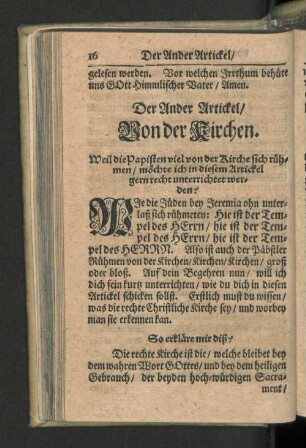 Der Ander Artickel/