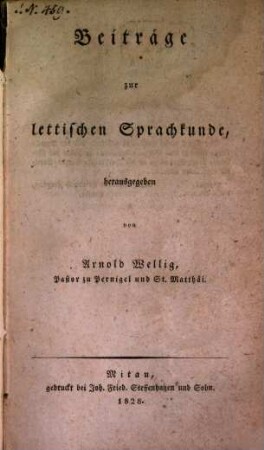 Beiträge zur lettischen Sprachkunde