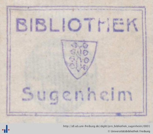 [Provenienz]: Bibliothek Sugenheim