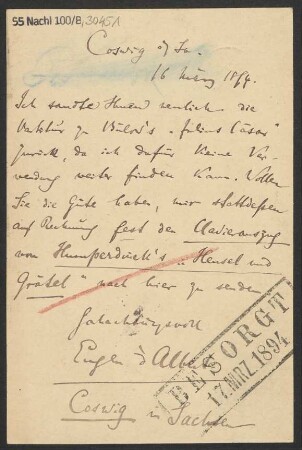 Brief an B. Schott's Söhne : 16.03.1894
