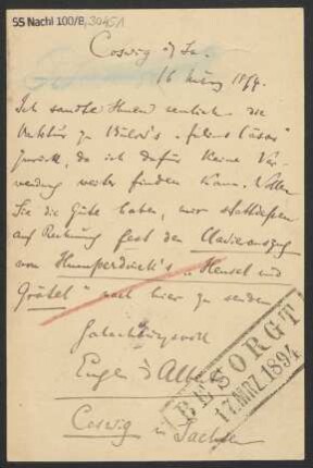 Brief an B. Schott's Söhne : 16.03.1894