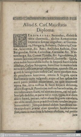 Aliud S. Caes. Maiestatis Diploma