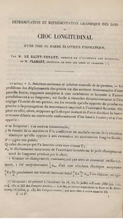 Détermination et Représentation Graphique des Lois au Choc Longitudinal.