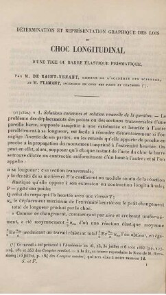 Détermination et Représentation Graphique des Lois au Choc Longitudinal.