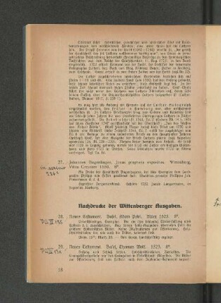 Nachdrucke der Wittenberger Ausgaben.