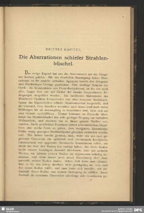 Die Aberrationen schiefer Strahlenbüschel