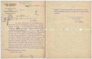 Brief über eventuelle Zeppelinfahrten nach Norwegen, mit eigenhändiger Unterschrift von Dr. Eckener