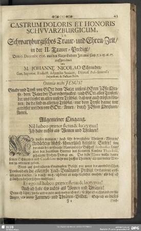 Die II. Trauer-Predigt