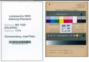 Entnazifizierung Josef Peter Schoenenberg , geb. 02.03.1897 (Versandleiter)