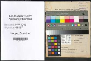 Entnazifizierung Guenther Hoppe , geb. 09.05.1892 (Augenarzt)