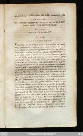 Caput II. De Divino Instituto Salutis Humanae Per Iesum Christum Reparandae.
