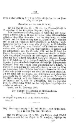 Unterhaltung der Confessionsschulen in der Provinz Preußen : [V. Elementarschulwesen]