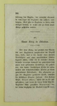 20. Neuer Krieg in Ostindien. 1779-1783