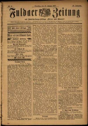 Erste Ausgabe vom Samstag, den 23. Januar 1897.