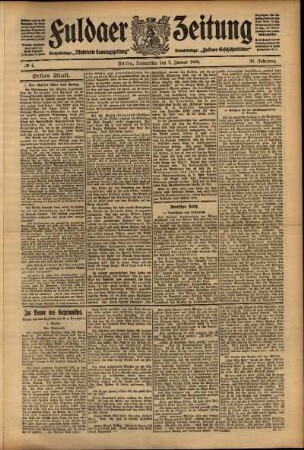 Erste Ausgabe vom Donnerstag, den 07. Januar 1909.