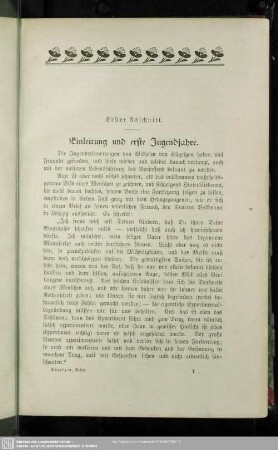 Erster Abschnitt. Einleitung und erste Jugendjahre