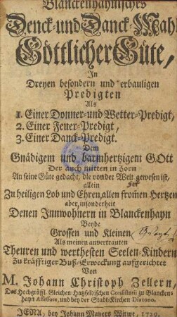 Blanckenhaynisches Denck- und Danck-Mahl göttlicher Güte