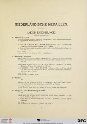 Niederländische Medaillen (Nr. 25-35)