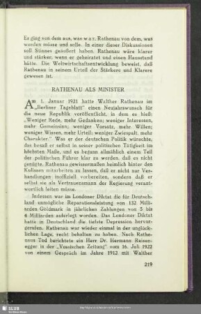 Rathenau Als Minister