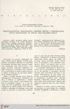 52: Międzynarodowa bibliografia historii sztuki a informatyka : uwagi bibliografa na temat jego własnej pracy