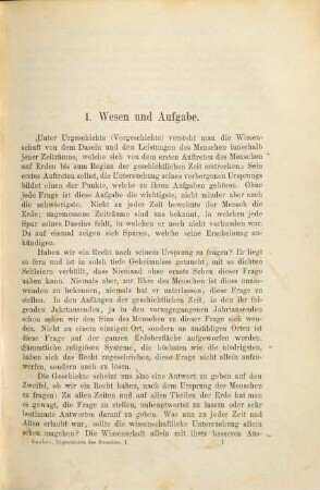 Urgeschichte des Menschen : ein Handbuch für Studirende, 1. Die Realien