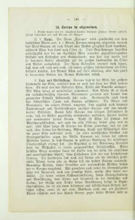 14. Europa im allgemeinen