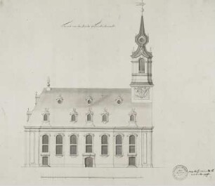 Entwurf zur Matthäuskirche, Außriß der Nordseite