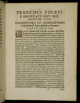 Commentarii Et Annotationes in Epistolam B. Pauli Apostoli Ad Romanos.