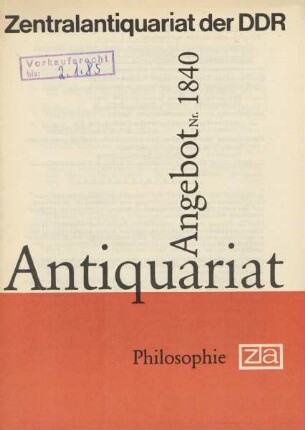 Nr. 1840: Philosophie