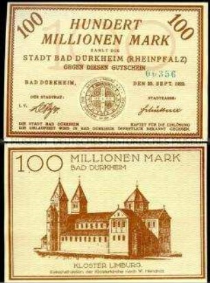 Dürkheim, Bad, 100 Millionen Mark