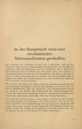 In der Hauptstadt wird eine revolutionäre Matrosendivision geschaffen