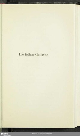 Die frühen Gedichte