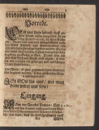Leichtexte [...] Röm. 8. und lauten also: