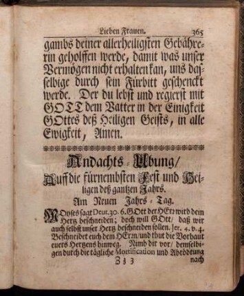 Andachts-Ubung/ Auff die fürnembsten Fest und Heiligen deß gantzen Jahrs