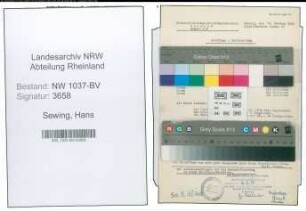 Entnazifizierung Hans Sewing , geb. 17.09.1903 (Kaufm.Angestellter)