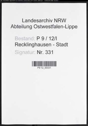 Namensverzeichnis Recklinghausen - Stadt, Todesfälle