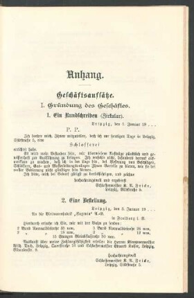 Anhang. Geschäftsaufsätze.