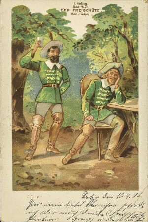 1. Aufzug. Bild Nr. 2. Der Freischütz. Max u. Kaspar.