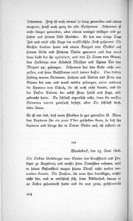 150 Wandsbeck, den 25. Juni 1806.