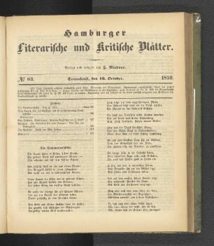 No. 83. 16. Oktober 1852