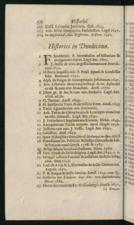 50-80, Historici in Duodecimo - Literatores, Poetae, Antiquarii in Quarto